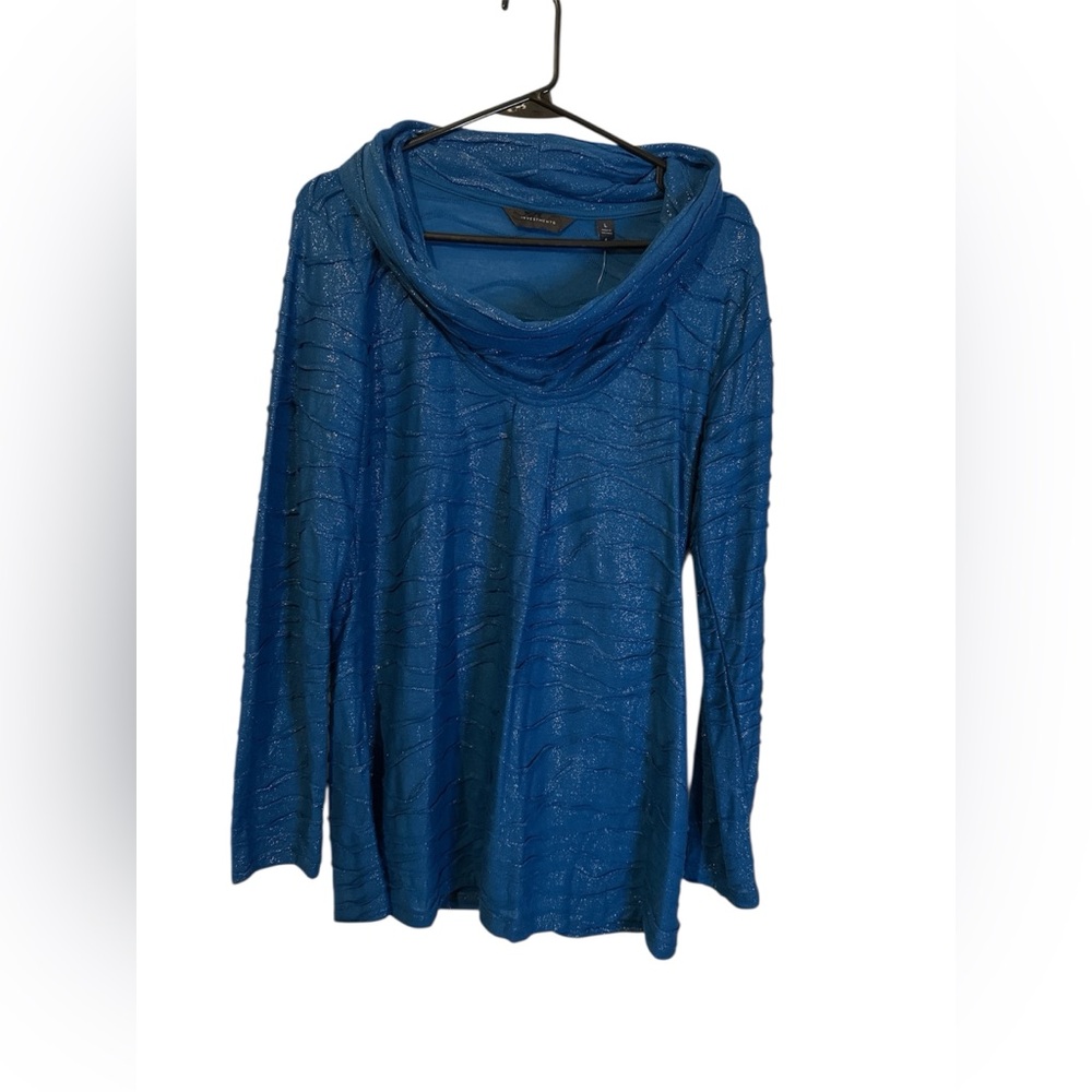 Investments Blue Cowl Neck Sweater
